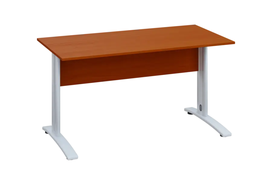 EPK 17 - 14 stůl kancelářský, kovová podnož bílá, deska 18 mm, široký 1400 mm, třešeň šumavská